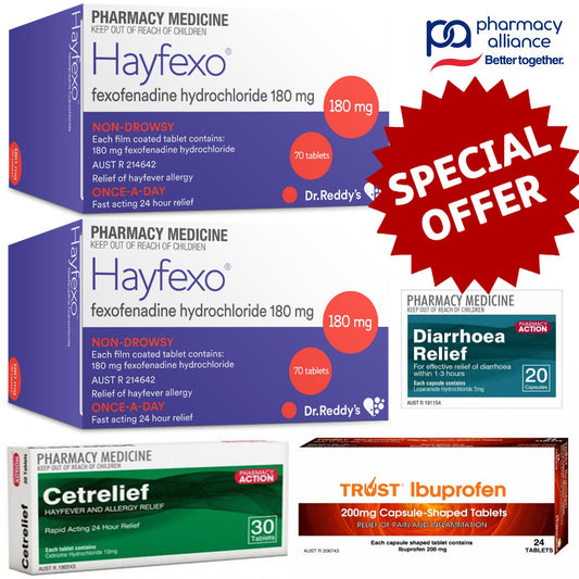 HAYFEXO MEGA BUNDLE - ALLERGY / PAIN / DIARRHOEA RELIEF