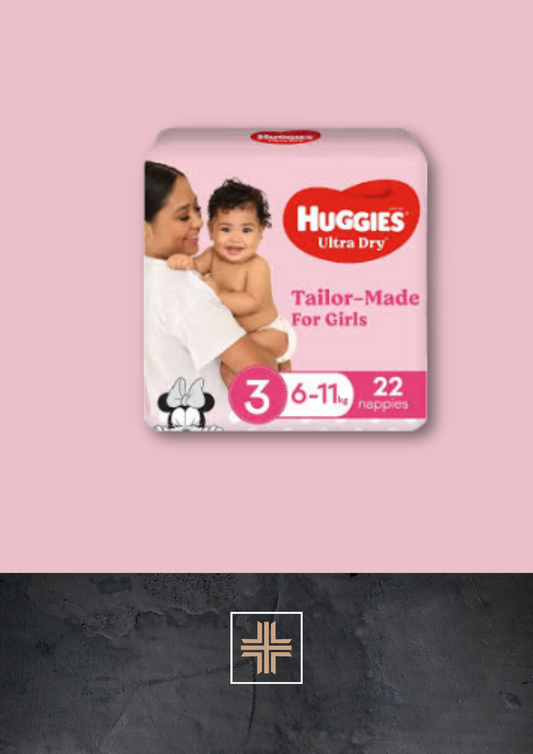 Huggies Ultra Dry For Girls Crawler Size 3, 6-11kg 22 Nappies