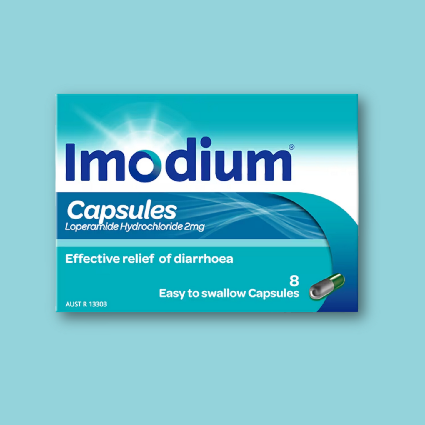 Imodium Capsules 2mg for Diarrhoea Relief 8 Capsules
