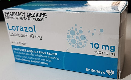 100x Lorazol - Loratadine 10mg Dr Reddys (Generic Claratyne Alternate)