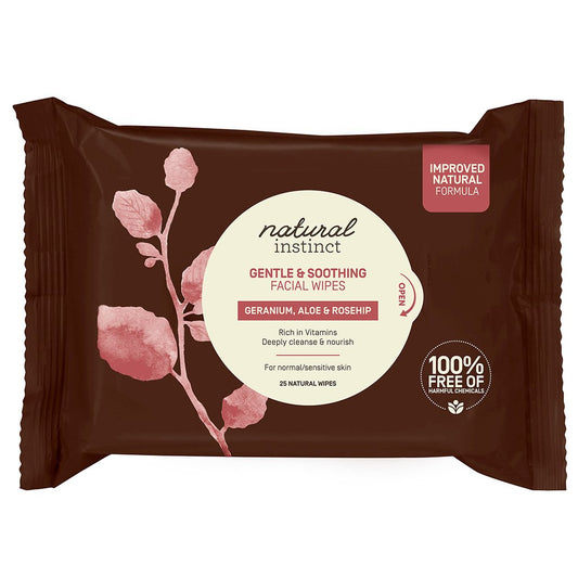 Natural Instinct Gentle & Soothing Facial Wipes X 25