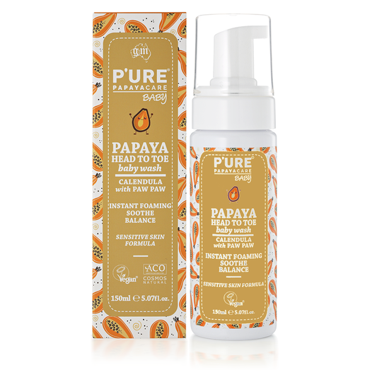 P'URE PAPAYACARE Papaya Baby Wash Head To Toe Calendula With Paw Paw 150ml