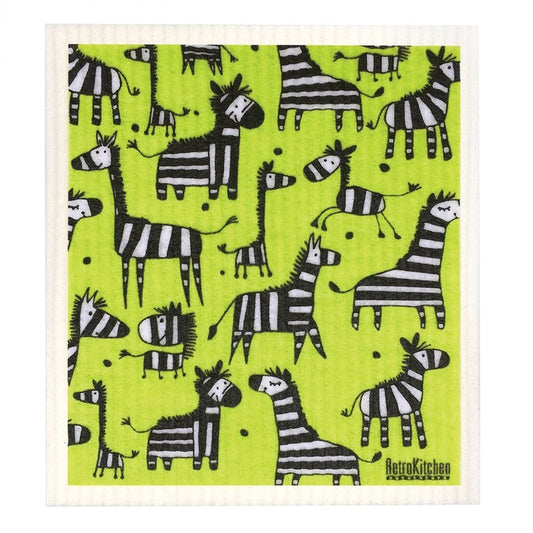 RETROKITCHEN 100% Biodegradable Dishcloth Zebra 1