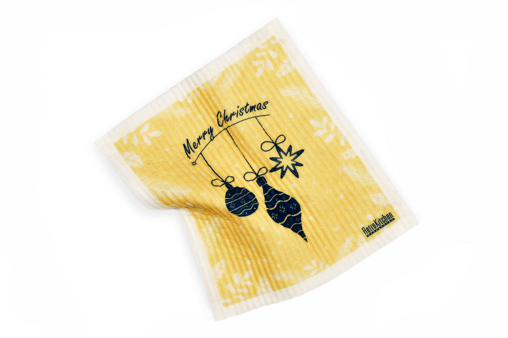 RETROKITCHEN 100% Compostable Sponge Cloth Christmas Baubles 1