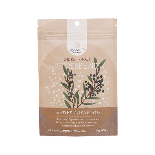 Roogenic Australia Native Bushfood Dried Whole Pepperberry 20g