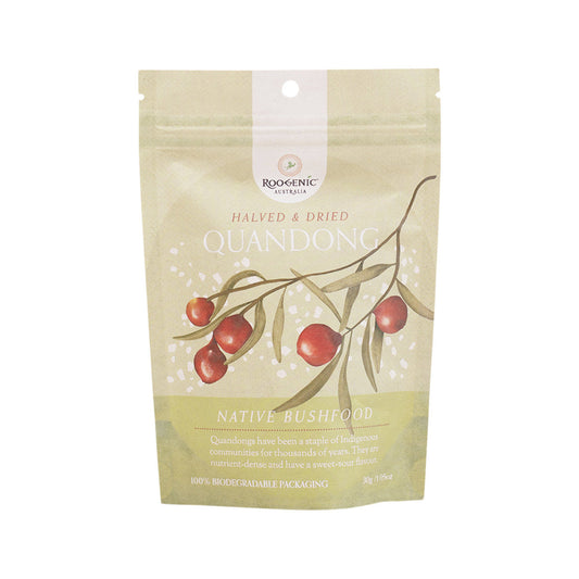 Roogenic Australia Native Bushfood Halved & Dried Quandong 30g