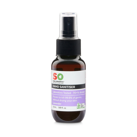 SABA ORGANICS LAVENDAR HAND SANITISER 50ML