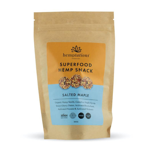 2DIE4 LIVE FOODS Hemptations - Superfood Hemp Snack Salted Maple 200g