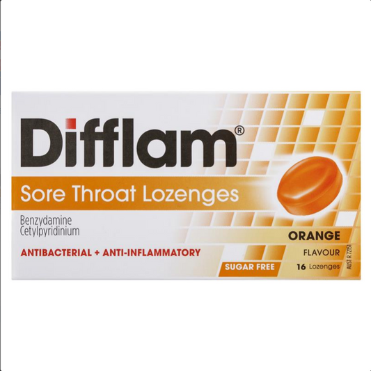 Difflam Sore Throat Lozenges Orange Flavour 16