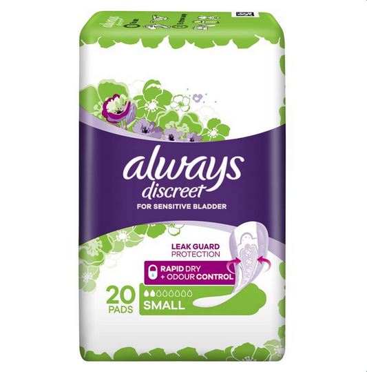 Always Discreet Pad Level 2 Small 20 Pack for Bladder Leaks