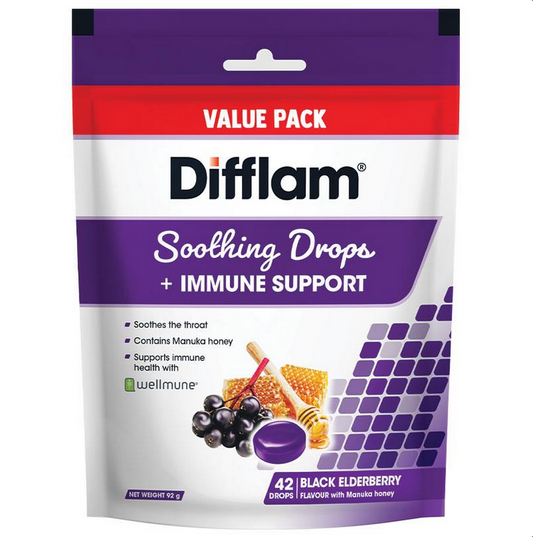 Difflam Soothing Drops + Immune Support Black Elderberry 42 Drops