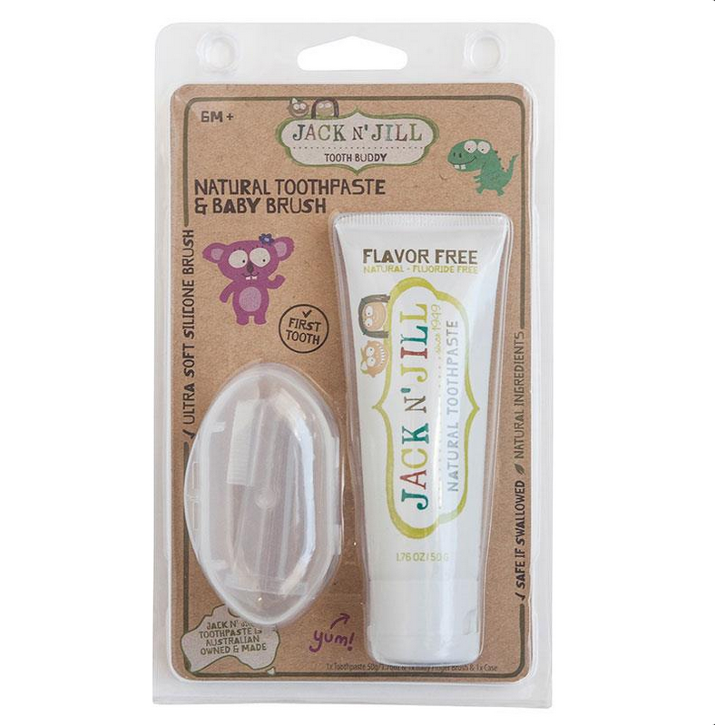 Jack N' Jill Flavor Free Toothpaste with Silicone Finger Brush