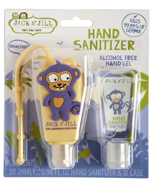 Jack N' Jill Hand Alcohol Free Sanitiser MONKEY 2 x 29ml (NEW)