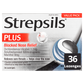 Strepsils Plus Blocked Nose Relief Menthol Eucalyptus 36 Pack