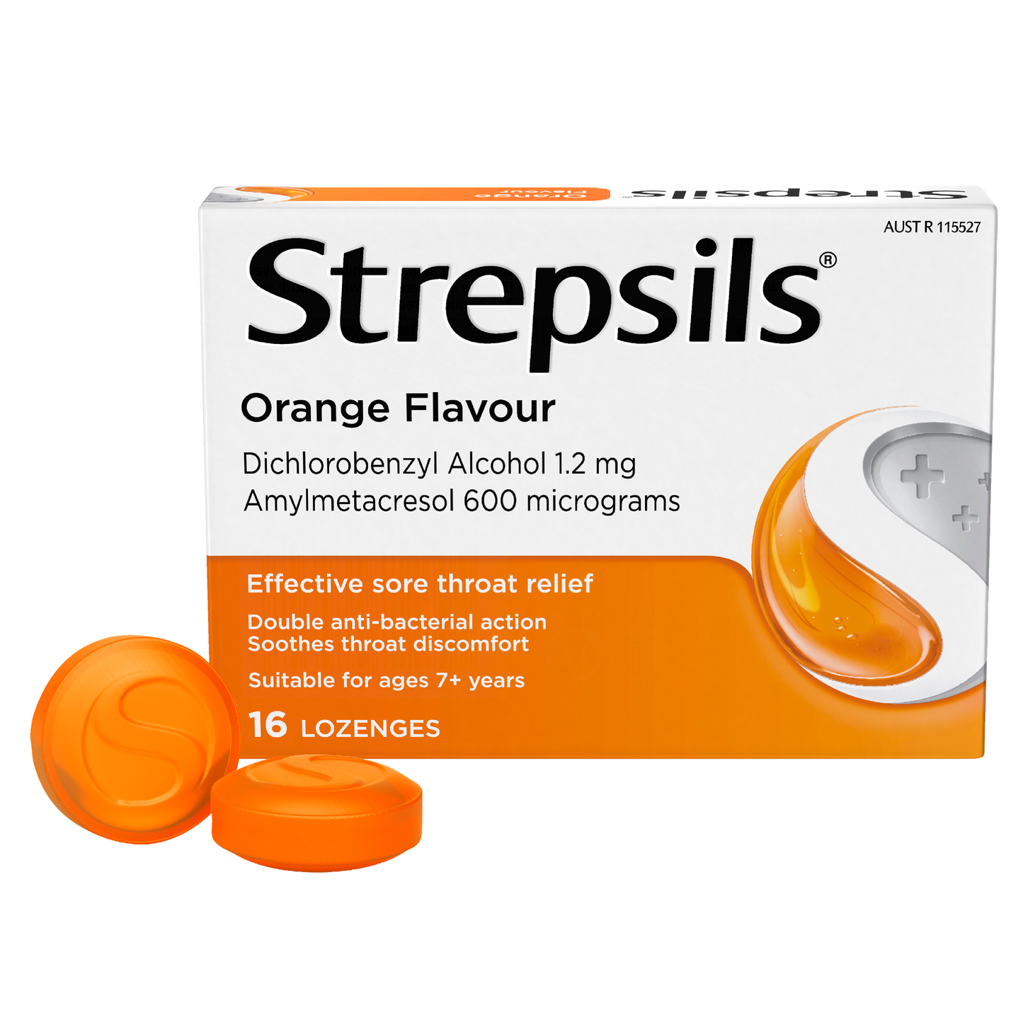 Strepsils Sore Throat Relief Orange 16 Pack