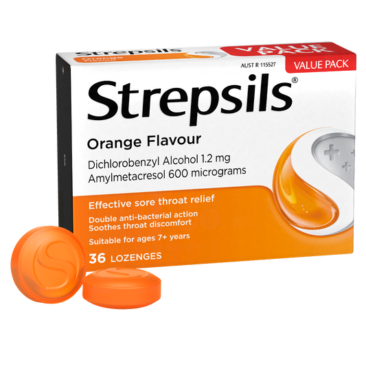 Strepsils Sore Throat Relief Orange 36 Pack