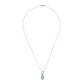 9Kt Gold Necklace with Rolo Chain and Natural Stone Pendant