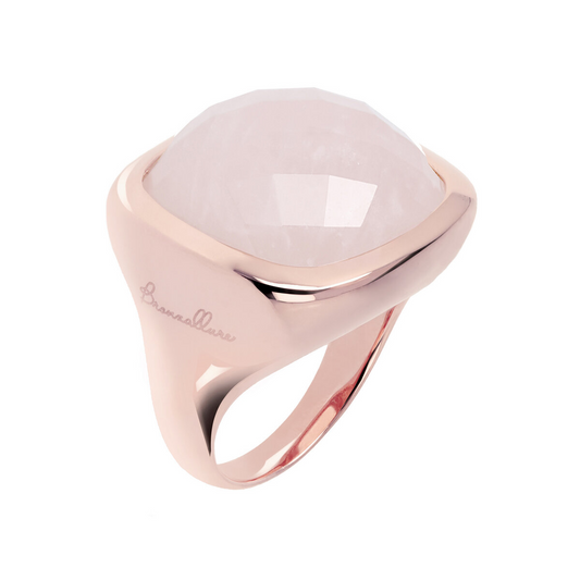 Chevalier Ring with Faceted Square Stone