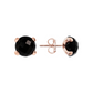Button Earrings with Round Natural Stone