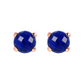 Button Earrings with Round Natural Stone