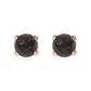 Button Earrings with Round Natural Stone