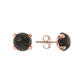 Button Earrings with Round Natural Stone