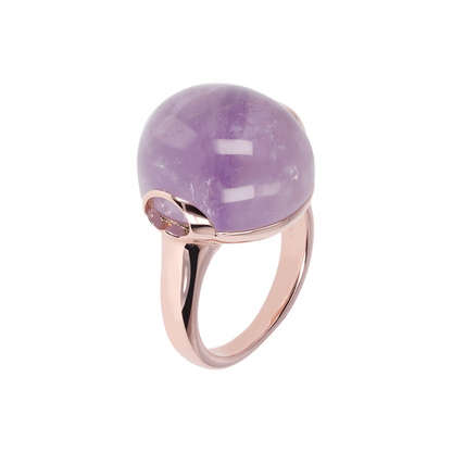 Cocktail Ring with Round Natural Stone