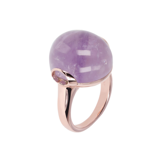 Cocktail Ring with Round Natural Stone
