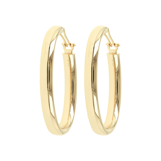 Golden Oval Hoop Earrings
