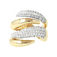 Contrarié Golden Ring with Pavé in Cubic Zirconia