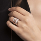 Contrarié Ring with Pavé in Cubic Zirconia