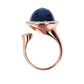 Contrarié Ring with Round Natural Stone and Pavé in Cubic Zirconia