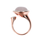 Contrarié Ring with Round Natural Stone and Pavé in Cubic Zirconia