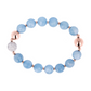 Bracelet with Spheres in Natural Stone and Pavé Element in Cubic Zirconia