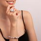 Bracelet with Spheres in Natural Stone and Pavé Element in Cubic Zirconia
