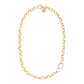Golden Rolo Chain Necklace and Pavé Element in Cubic Zirconia