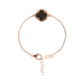 Bracelet with Four Leaf Clover Pendant in Natural Stone