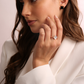 Cocktail Ring with Natural Stone Flower