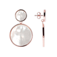 Double Disc Pendant Earrings with Natural Stone or Mother of Pearl
