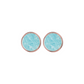 Button Earrings with Small Disc in Natural Stone