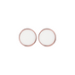 Button Earrings with Small Disc in Natural Stone