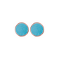 Button Earrings with Small Disc in Natural Stone