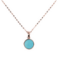 Cube Chain Necklace with Small Disc Pendant in Natural Stone