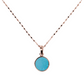 Cube Chain Necklace with Small Disc Pendant in Natural Stone