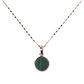 Cube Chain Necklace with Small Disc Pendant in Natural Stone