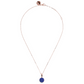 Cube Chain Necklace with Small Disc Pendant in Natural Stone