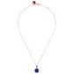 Cube Chain Necklace with Small Disc Pendant in Natural Stone