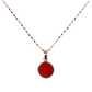 Cube Chain Necklace with Small Disc Pendant in Natural Stone