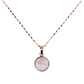 Cube Chain Necklace with Small Disc Pendant in Natural Stone