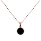 Cube Chain Necklace with Small Disc Pendant in Natural Stone